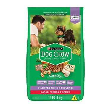 Imagem de Purina Dog Chow Nestlé Purina Dog Chow Extralife Filhotes Mini E Pequenos Carne Frango E Arroz 10 1Kg
