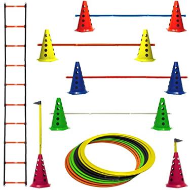 Imagem de Escada + 10 Cones Furados C/Barreiras + 8 Argolas/Aro