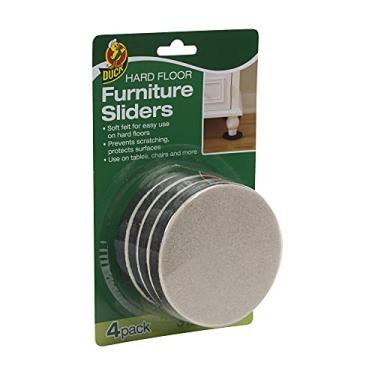 Imagem de Duck Brand 284858 Sliders de feltro para móveis para pisos rígidos, 3,5 polegadas de largura, pacote com 4