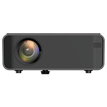 Imagem de Projetor de vídeo portátil, mini projetor de LED multimídia 1080p HD WiFi (versão padrão 480p) para entretenimento de cinema em casa, 110 a 240V (EUA)