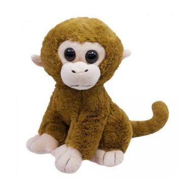 Imagem de Macaco De Pelúcia Marrom Sentado 31cm - Fofy Toys