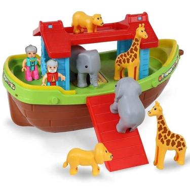 Imagem de Brinquedo Arca de Noé Barco Infantil Com 22 Peças Colorido Maral