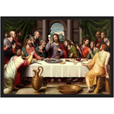 Imagem de Quadro Decorativo Jesus Cristo Santa Ceia Moldura Rc06 - Vital Quadros