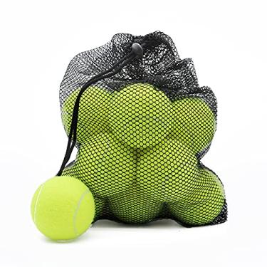 Imagem de Magicorange Bolas de tênis, pacote com 12 bolas de tênis de treinamento avançado, vêm com bolsa de malha para transporte fácil, boa para bola de treinamento iniciante