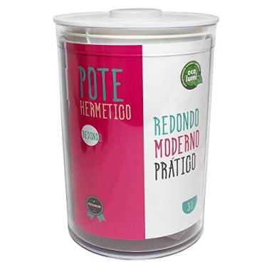 Imagem de Pote Hermético Redondo com Botão para Vedação, 3 Litros, Gedex ECO-725, Transparente