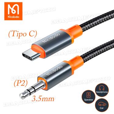 Imagem de Cabo Auxiliar Tipo C P2 3.5mm Motorola Samsung Xiaomi S10s20