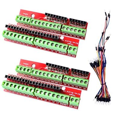 Imagem de DAOKI 2 peças de terminal de placa de expansão V2 compatível com Arduino UNO R3 com cabo Dupont fêmea para macho