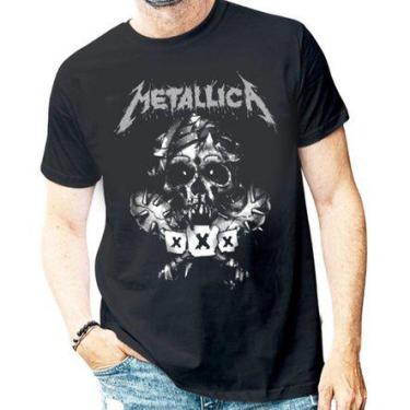 Imagem de Camiseta De Rock  Metalica Camisa De Rock N Roll - Salve Cruz