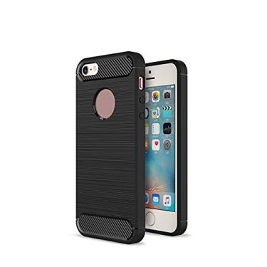 Imagem de Capas de telefone Capa protetora para o caso do iPhone 5s, para o caso do iPhone 5, para iphone Se Caso textura de fibra de carbono à prova de choque Tpu. Caso Anti-choque Shatter-resistente ao telefo