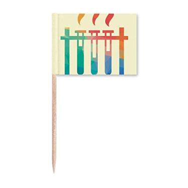 Imagem de Diferentes temperaturas tubo de ensaio de chestry bandeiras de palito marcador topo decoração de festa