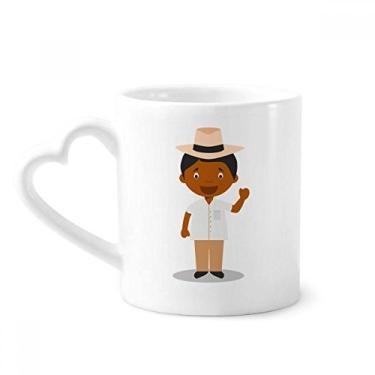 Imagem de Hat Black Cuba Caneca de desenho animado café cerâmica copo de coração de vidro