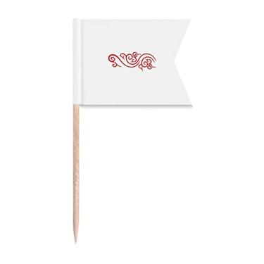 Imagem de Símbolo auspicioso da nuvem bandeiras de palito de dente da China marcação de rotulagem para bolo de festa prato de queijo