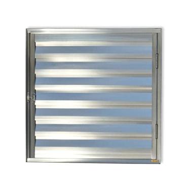 Imagem de Porta de Alumínio Abrigo 80x80cm para Água e Gás 1 Folha com ventilação Anodizado Brilhante Brimak Natural