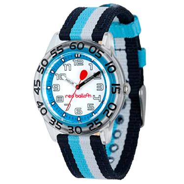 Imagem de Red Balloon Relógio infantil de plástico "Time Teacher" W001889 com pulseira de nylon listrada