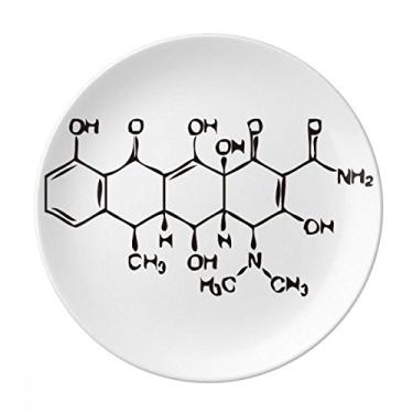 Imagem de Prato de sobremesa com estrutura atômica orgânica molecular de porcelana decorativa 20,32 cm, jantar em casa