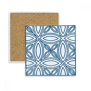 Imagem de Blue Talavera Ilustração Padrão Decorativo Quadrado Porta-copos Porta-copos Caneca Suporte Subplaca Pedra Isolamento