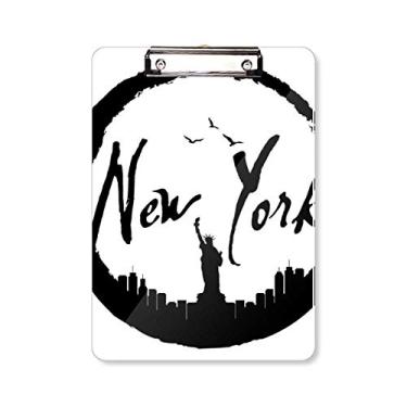 Imagem de Placa de apoio para prancheta New York USA Liberty Silhouette A4