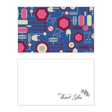 Imagem de Plugue de soquete com padrão de diagrama de circuito, cartão de agradecimento, aniversário, agradecimento de casamento
