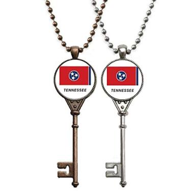 Imagem de OFFbb-USA Colar com pingente de bandeira do estado do Tennessee para decoração de casais