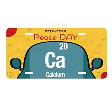 Imagem de DIYthinker Placa de licença ciência elemento químico de cálcio Ca Tag Decoração de carro Dia da Paz