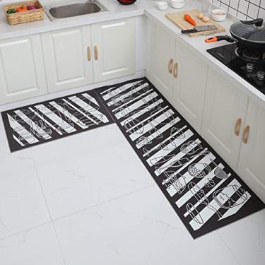 Imagem de Jun Jiale Tapete de cozinha de qualidade premium, forro de borracha antiderrapante durável lavável tapete de chão, (50,8 x 78,7 cm+50,8 x 119,4 cm) New Life