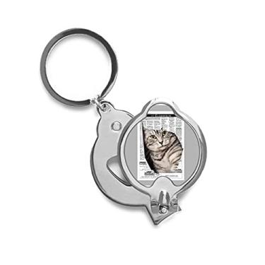 Imagem de Cortador de unhas de dedo moderno com estampa de animais em forma de lágrimas e gatos escondidos para presente Art Deco, tesoura de aço inoxidável