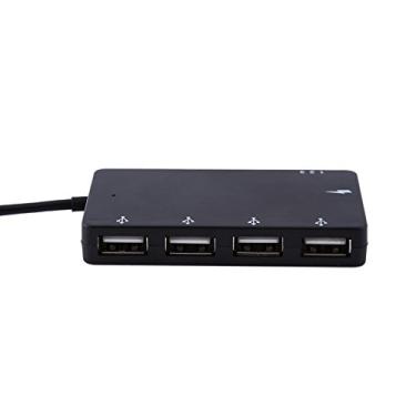 Imagem de 01 Adaptador OTG de 4 Portas USB 2.0, Compatível com Smartphones, Tablets e Computadores, Suporte OTG e Carregamento, 4 Portas USB 2.0, Disco U, Mouse, Teclado, Leitor de Cartão, Troca Quente