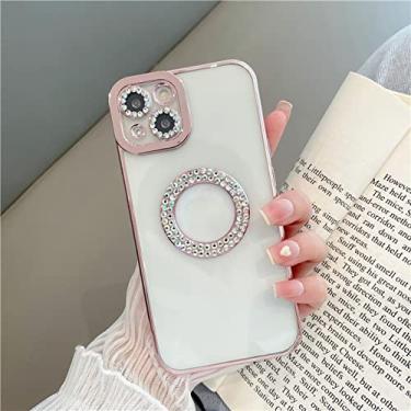 Imagem de Para iPhone 13 Camera Diamond Plating Clean Phone Case Para 11 12 14 Pro X Xr Xs Max 6 7 8 Plus Glitter Strass Soft Cover, Rose Gold Case, For 13 Pro Max