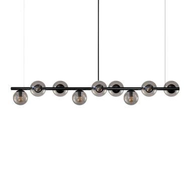 Imagem de Lustre Pendente Figo Ouro 1,5M - 9 Globos de Vidro Fumê