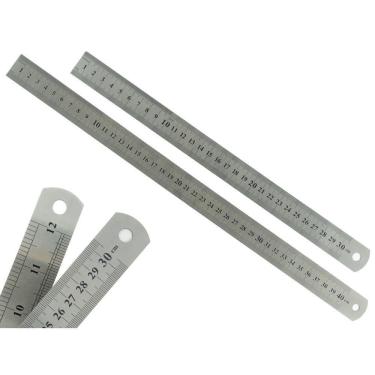 Imagem de Kit 2 Réguas Metal Leve Aço Inoxidável 30 e 40cm