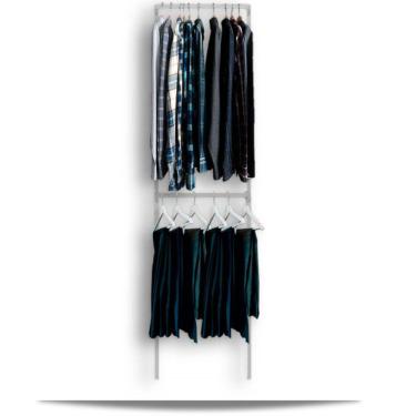 Imagem de Arara cabideiro aramado trilho parede closet loja suspenso Br 0,70 m