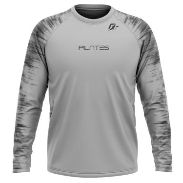 Imagem de Camiseta Manga Longa Unissex Pilates Tecnodots Cinza-Masculino