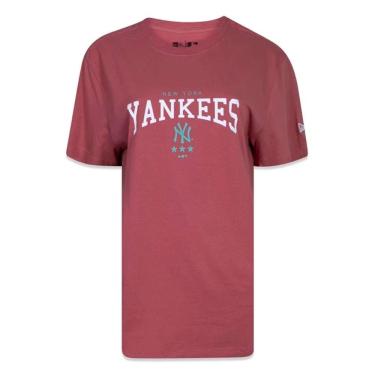 Imagem de Camiseta New Era Regular MLB New York Yankees Feminino - Vermelho Escuro