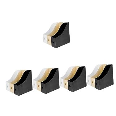 Imagem de Abaodam 15 Peças Mesa De Revistas E Suportes Pretos Suporte De Arquivo Rack De Armazenamento De Livros Escaninho De Mesa Organizador De Arquivos De Documentos Bege Escaninhos De