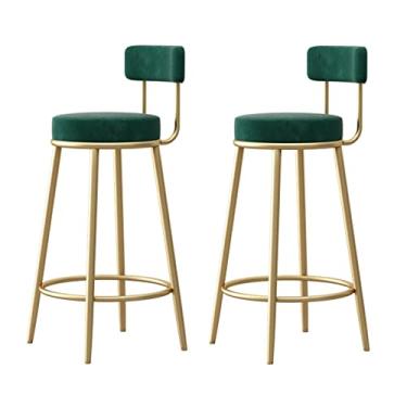 Imagem de Cadeiras de jantar banquetas de bar banquetas altas de veludo assento estofado café da...