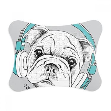 Imagem de Headset Music Vitality Sounds Moldura de quebra-cabeça de cachorro Decoração de imagem Enfeite de jogo de quebra-cabeça