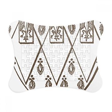 Imagem de Moldura de arte barroca preta branca com ilustração de pena de arte enigma, enfeite de jogo de quebra-cabeça