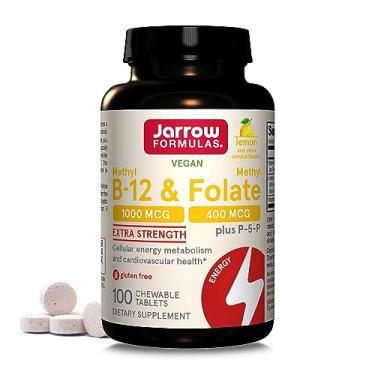 Imagem de Jarrow Formulas Metil B12 e Folato de Metil - 100 Comprimidos mastigáveis, Limão - Vitamina B12 e B9 Bioativa - Auxilia na produção de energia, Função Cerebral e Metabolismo - Sem Glúten - 100 Porções