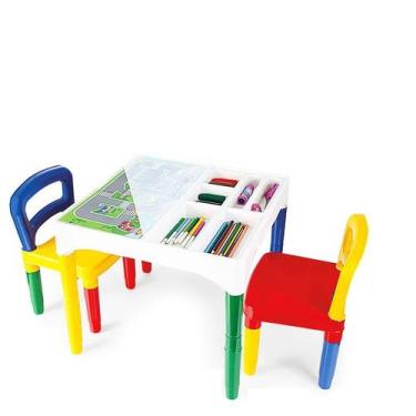 Imagem de Mesinha Didatica Mesa Infantil Com Cadeiras Poliplac