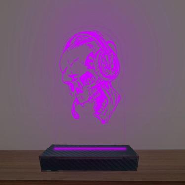 Imagem de Luminária Led 3d Caveira Abajur Luxo