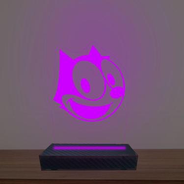 Imagem de Luminária Led 3d Gato Felix Abajur Luxo