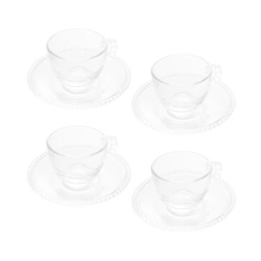 Imagem de Conjunto Wolff Linha Pearl 4 Xícaras com Pires de Cristal