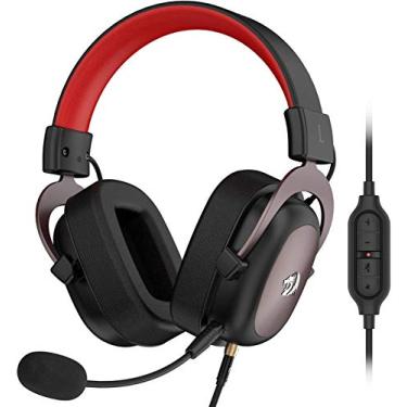 Imagem de Fone de ouvido Redragon para jogos H510 Zeus com fio – Som surround 7.1 – Almofadas auriculares de espuma de memória – Drivers de 53 mm – Microfone destacável, funciona para PC multiplataformas, PS4/3