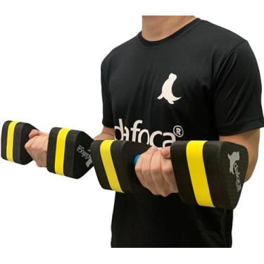 Imagem de Par Halteres Hidroginástica em EVA 2 à 3kg DF1105-M Preto/Amarelo Dafoca Sports