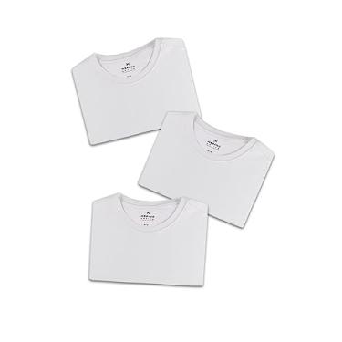 Imagem de Kit Com 3 Camisetas Femininas Básicas Branco XG