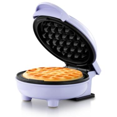 Imagem de Holstein Housewares Máquina de waffle pessoal/mini, revestimento antiaderente, lavanda - waffles de 10 cm em minutos, ideal para café da manhã, brunch, almoço ou lanches - roxo lilás