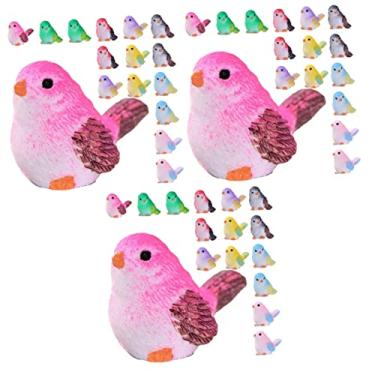 Imagem de Mipcase 48 Peças Enfeites De Pássaros Brinquedo Resina Artesanato Planta Decorativo Pássaro Em Miniatura Adorável Mini Figura Decorativa Mini Figura Paisagismo Pássaro Em Miniatura