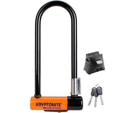 Imagem de Kryptonite Evolution Mini-9 Bike U-Lock, resistente anti-roubo vendido seguro para bicicleta em U, manilha de 14 mm com suporte de montagem e chaves, trava de alta segurança para E-Bike Scooter Road