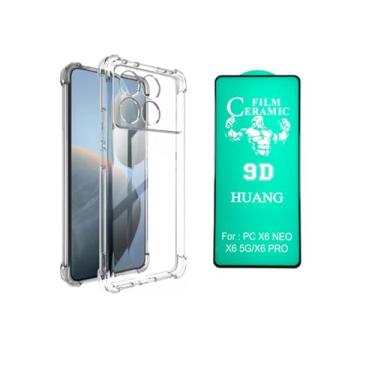 Imagem de Capa anti impacto shock transparente e Película de Cerâmica Flexível Gel Compatível com Xiaomi Poco X6 Pro 5G