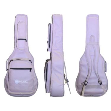 Imagem de CAPA P/ VIOLÃO FOLK PREMIUM COURO "AMS" BEGE